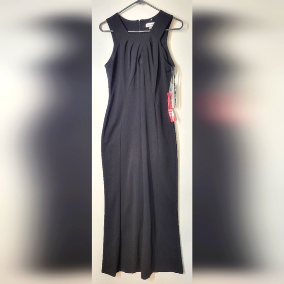 NWT Calvin Klein Keyhole Wide Leg Sleeveless Jumpsuit  Black 10 - Picture 1 of 7